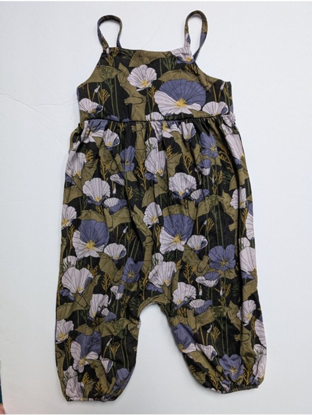 Kate Quinn Bamboo Skinny Strap Jumpsuit Poppy Bats 18-24 Poppies Spooky Floral
